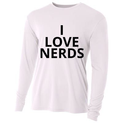 I Love Nerds Funny I Heart Nerds Cooling Performance Long Sleeve Crew