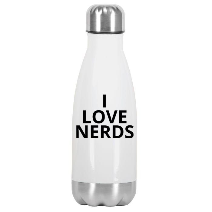 I Love Nerds Funny I Heart Nerds Stainless Steel Insulated Water Bottle