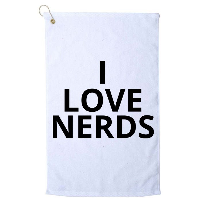 I Love Nerds Funny I Heart Nerds Golf Towel