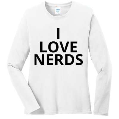 I Love Nerds Funny I Heart Nerds Ladies Long Sleeve Shirt