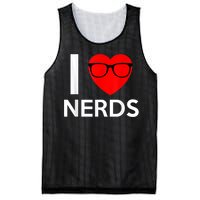 I Love Nerds Glasses Funny Heart Valentines Mesh Reversible Basketball Jersey Tank