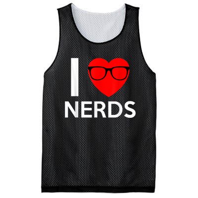 I Love Nerds Glasses Funny Heart Valentines Mesh Reversible Basketball Jersey Tank