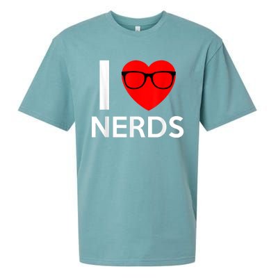 I Love Nerds Glasses Funny Heart Valentines Sueded Cloud Jersey T-Shirt