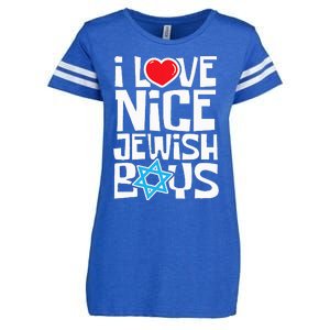 I Love Nice Jewish Jews Hebrews Israelites Hanukkah Enza Ladies Jersey Football T-Shirt