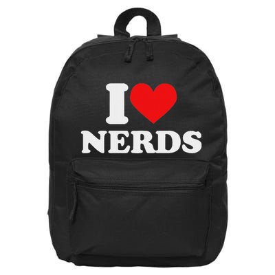 I Love Nerds I Heart Nerds 16 in Basic Backpack