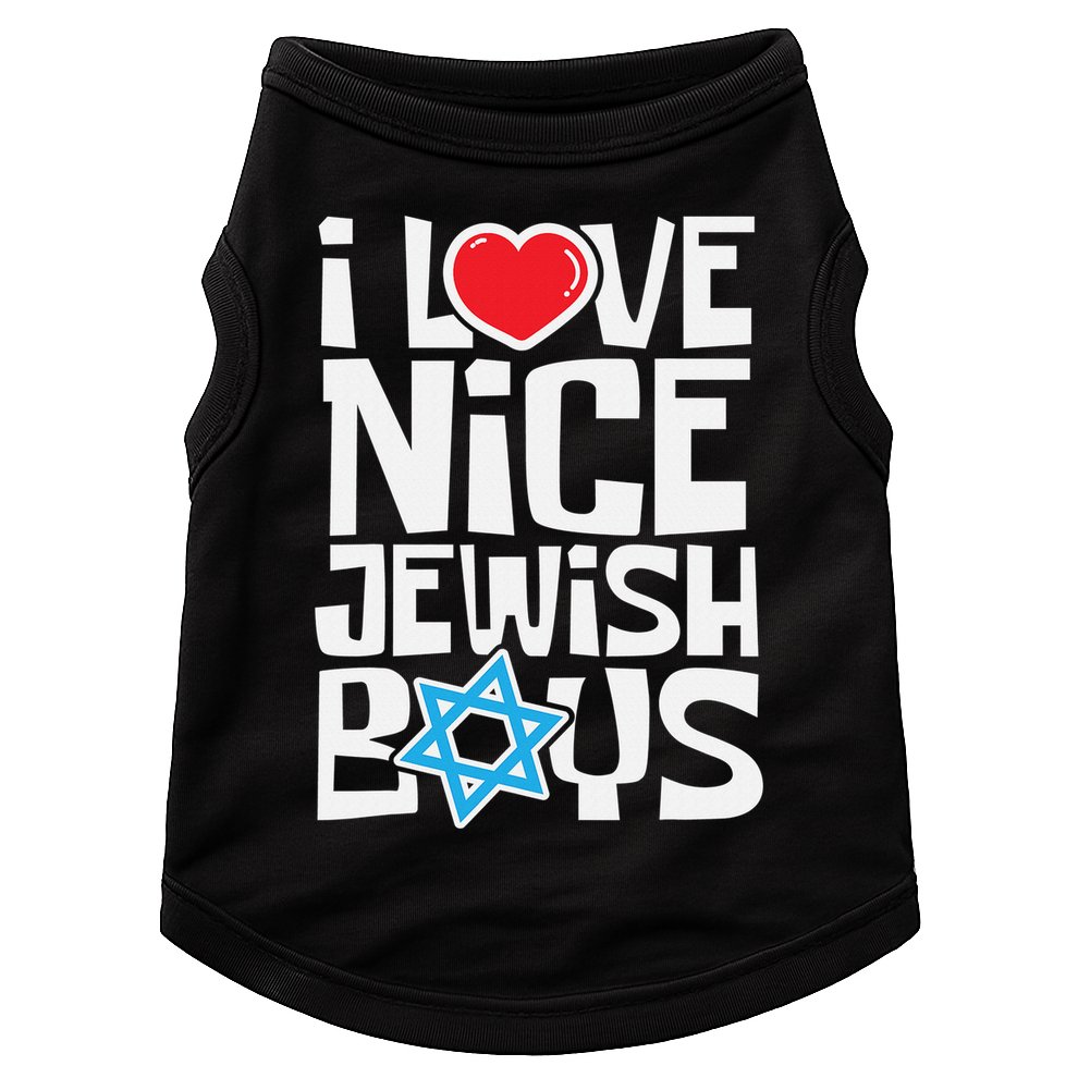 I Love Nice Jewish Boys Jews Hebrews Israelites Hanukkah  Doggie Tank