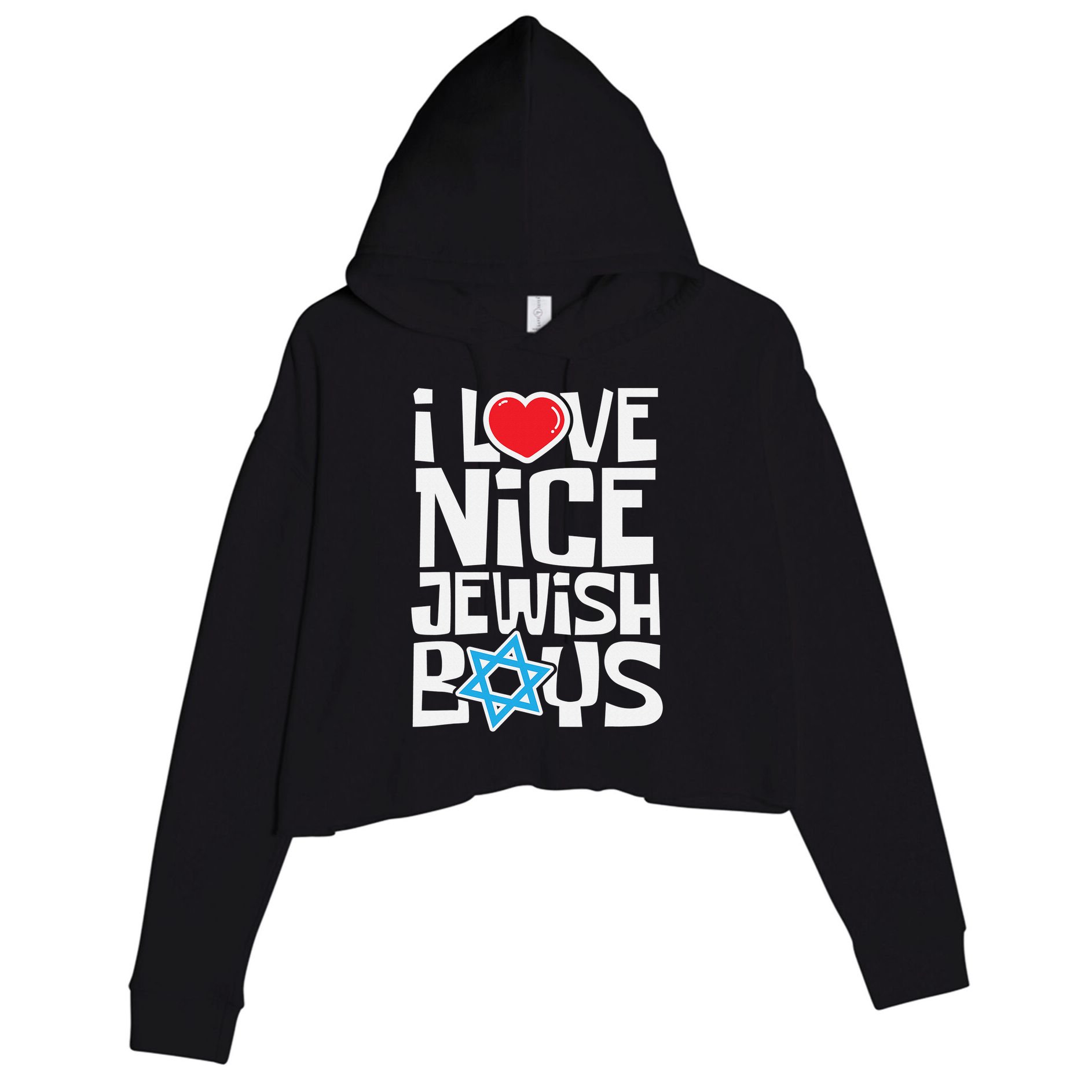 I Love Nice Jewish Boys Jews Hebrews Israelites Hanukkah  Crop Fleece Hoodie