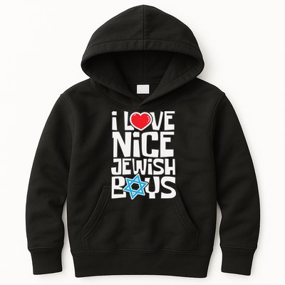 I Love Nice Jewish Boys Jews Hebrews Israelites Hanukkah  Kids Hoodie