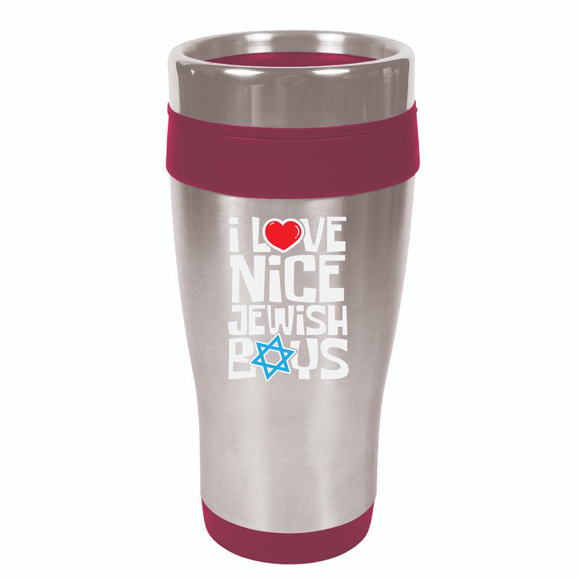 I Love Nice Jewish Boys Jews Hebrews Israelites Hanukkah  16oz Travel Tumbler