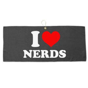 I love nerds I heart nerds Large Microfiber Waffle Golf Towel