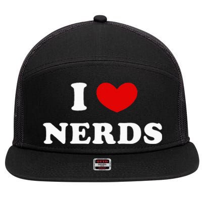 I Love Nerds 7 Panel Mesh Trucker Snapback Hat