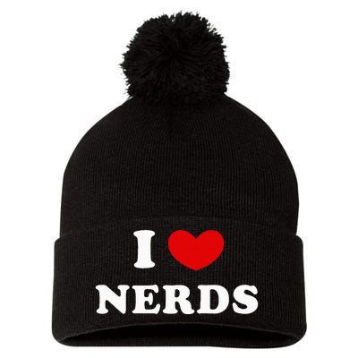 I Love Nerds Pom Pom 12in Knit Beanie