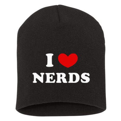 I Love Nerds Short Acrylic Beanie