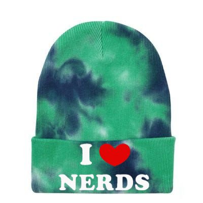 I Love Nerds Tie Dye 12in Knit Beanie