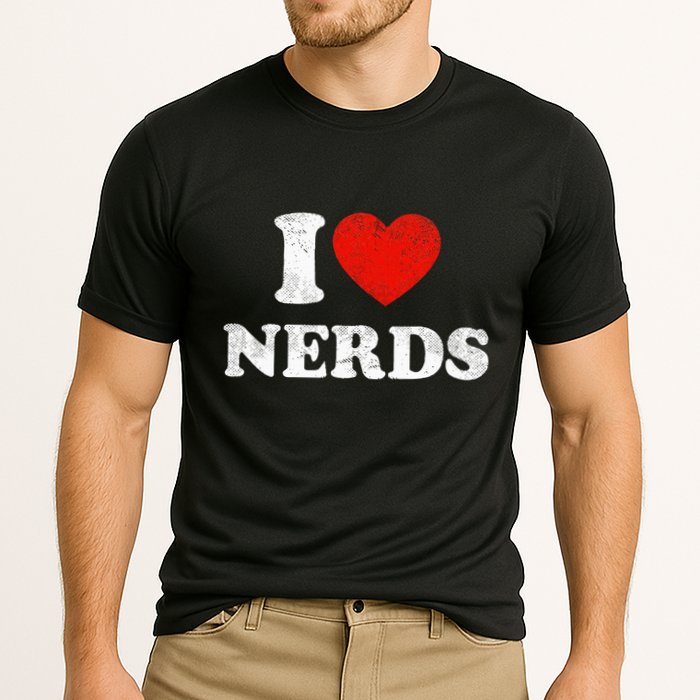 I Love Nerds Outfit Distressed I Heart Nerds Cooling Performance Crew T-Shirt