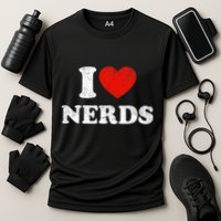 I Love Nerds Outfit Distressed I Heart Nerds Cooling Performance Crew T-Shirt