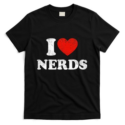 I Love Nerds Outfit Distressed I Heart Nerds T-Shirt