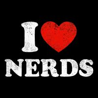 I Love Nerds Outfit Distressed I Heart Nerds Flat Bill Trucker Hat