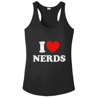 I Love Nerds Outfit Distressed I Heart Nerds Ladies PosiCharge Competitor Racerback Tank