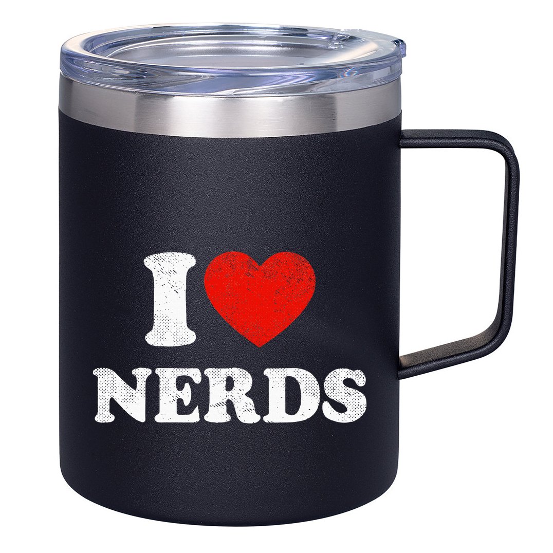I Love Nerds Outfit Distressed I Heart Nerds 12oz Stainless Steel Coffee Mug