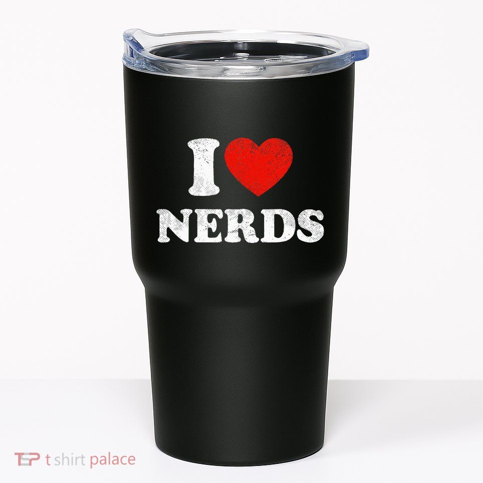 I Love Nerds Outfit Distressed I Heart Nerds Tumbler