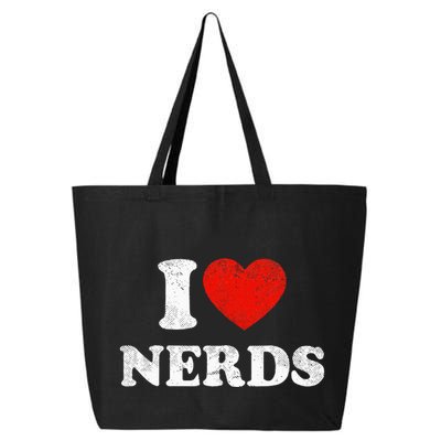 I Love Nerds Outfit Distressed I Heart Nerds 25L Jumbo Tote