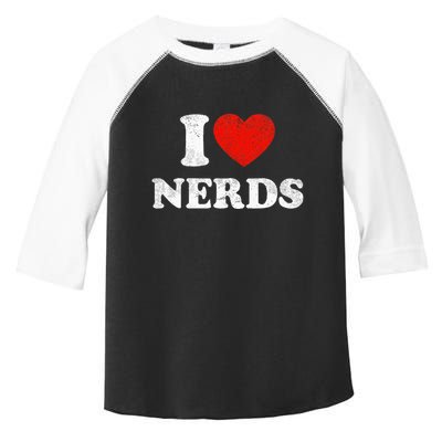 I Love Nerds Outfit Distressed I Heart Nerds Toddler Fine Jersey T-Shirt