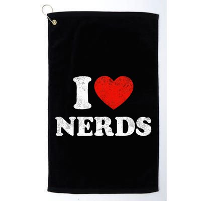 I Love Nerds Outfit Distressed I Heart Nerds Golf Towel