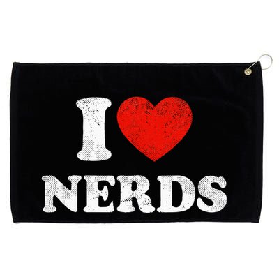 I Love Nerds Outfit Distressed I Heart Nerds Grommeted Golf Towel