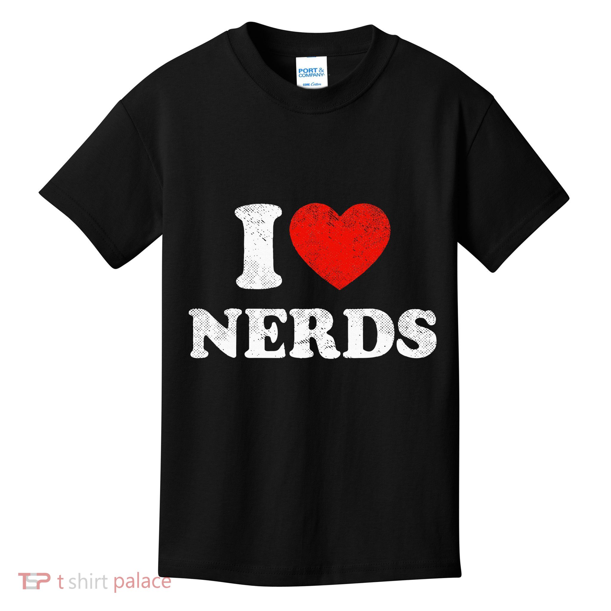 I Love Nerds Outfit Distressed I Heart Nerds Kids T-Shirt