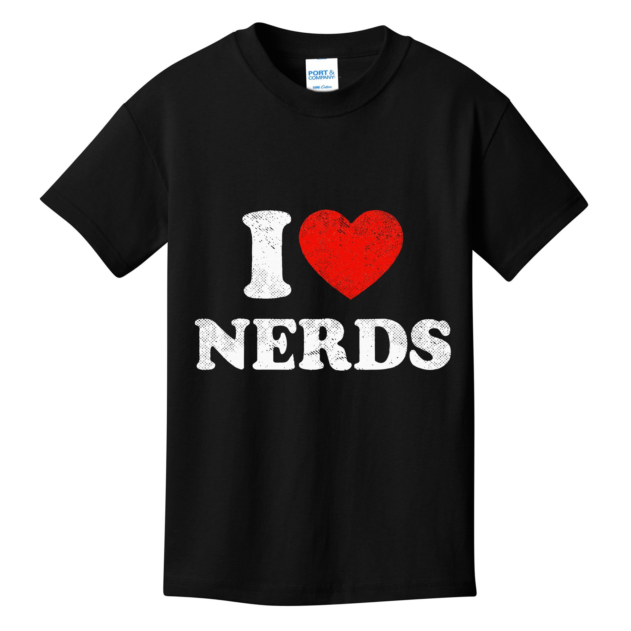 I Love Nerds Outfit Distressed I Heart Nerds Kids T-Shirt