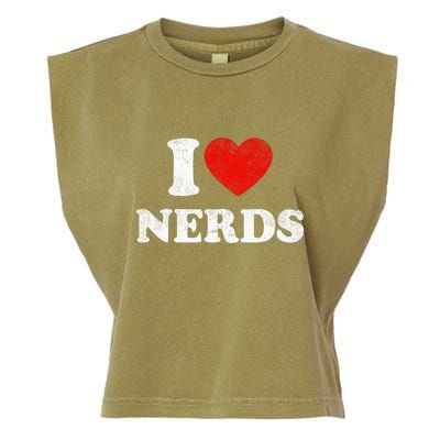 I Love Nerds Outfit Distressed I Heart Nerds Garment-Dyed Women's Muscle Tee