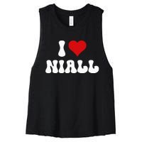 I Love Niall I Heart Niall ValentineS Day Women's Racerback Cropped Tank