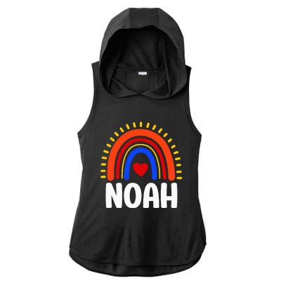 I Love Noah Cute Noah Rainbow Ladies PosiCharge Tri-Blend Wicking Draft Hoodie Tank