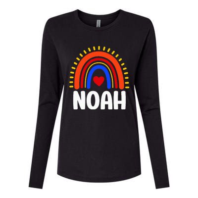 I Love Noah Cute Noah Rainbow Womens Cotton Relaxed Long Sleeve T-Shirt