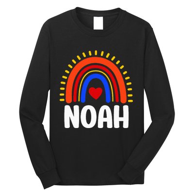 I Love Noah Cute Noah Rainbow Long Sleeve Shirt