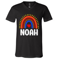 I Love Noah Cute Noah Rainbow V-Neck T-Shirt