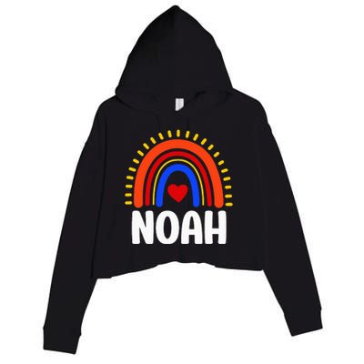 I Love Noah Cute Noah Rainbow Crop Fleece Hoodie