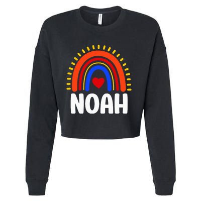 I Love Noah Cute Noah Rainbow Cropped Pullover Crew