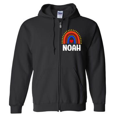 I Love Noah Cute Noah Rainbow Full Zip Hoodie