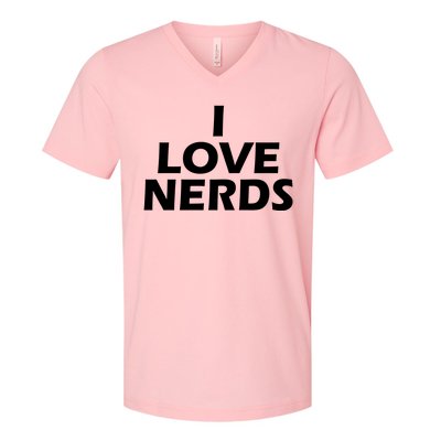 I Love Nerds V-Neck T-Shirt