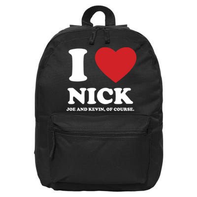I Love Nick Joe And Kevin Of Course 16 in Basic Backpack