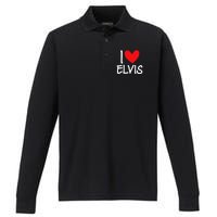 I Love Name Personalized Guy Bff Friend Heart Performance Long Sleeve Polo