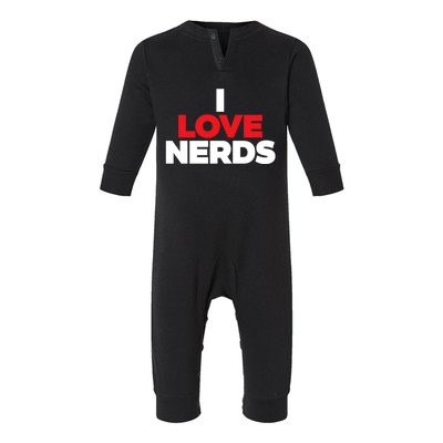 I Love Nerds Funny Infant Fleece One Piece