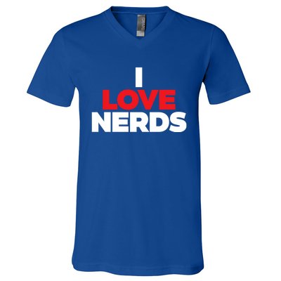 I Love Nerds Funny V-Neck T-Shirt