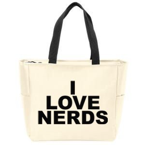 I Love Nerds Zip Tote Bag