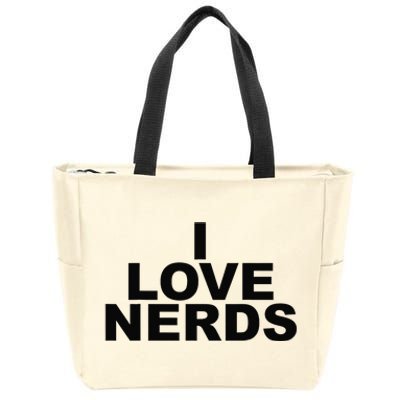 I Love Nerds Zip Tote Bag