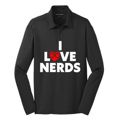 I Love Nerds Funny Silk Touch Performance Long Sleeve Polo