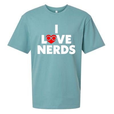 I Love Nerds Funny Sueded Cloud Jersey T-Shirt