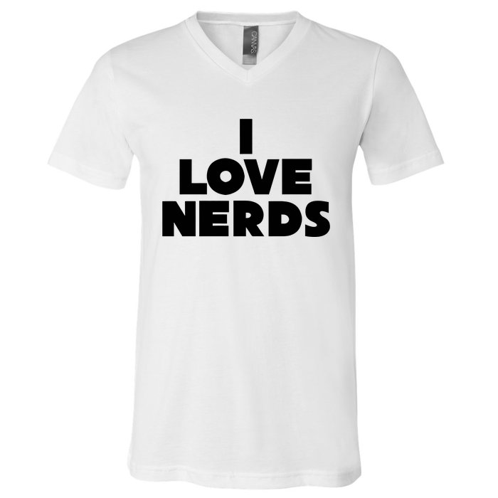 I Love Nerds V-Neck T-Shirt